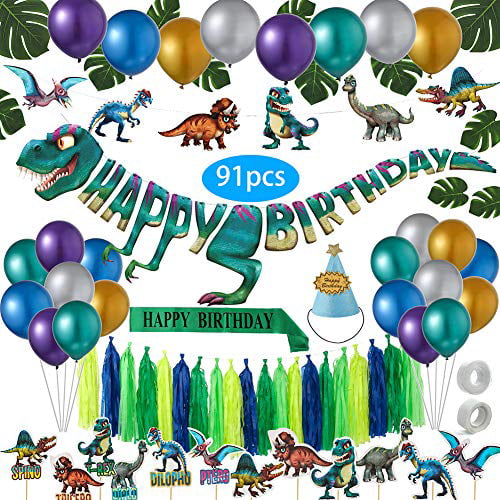 Dinosaur 3rd Birthday Banner x 2 Party Decorations Boys Son Girls Kids ANY NAME 